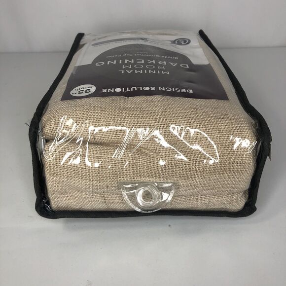 Design Solutions Room Darkening 95” Brielle Curtain Panel Natural Tan 1 Panel - Picture 7 of 12